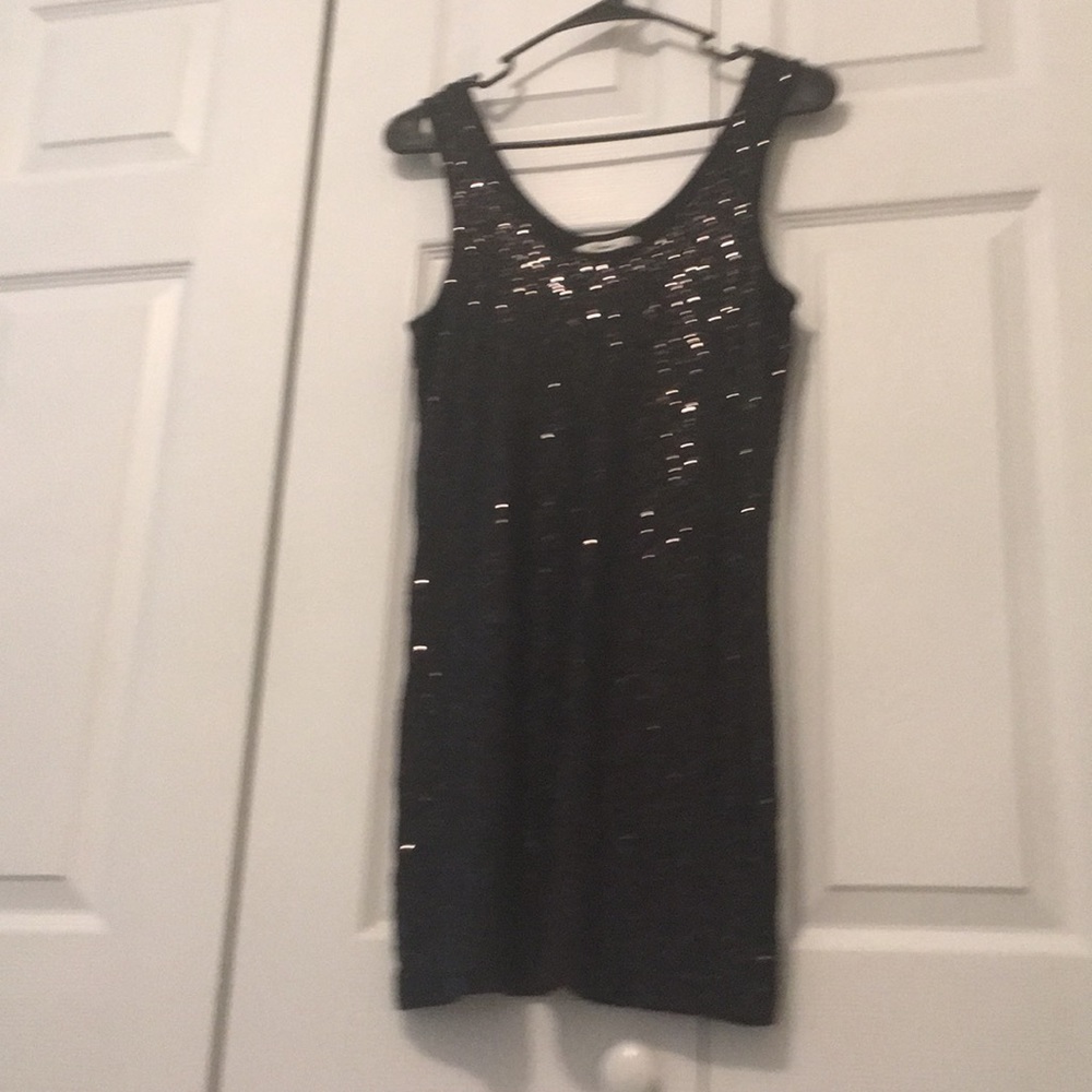 Black sequined tank top